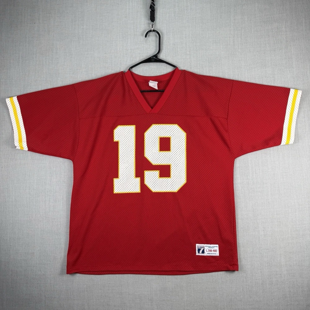 Logo 7 Kansas City Chiefs Jersey Size Large NFL Joe Montana 19 Football Vintage
